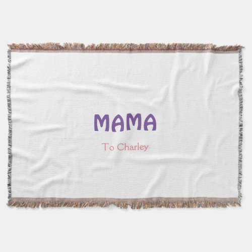Mama happy mothers retro purple add name text vint throw blanket