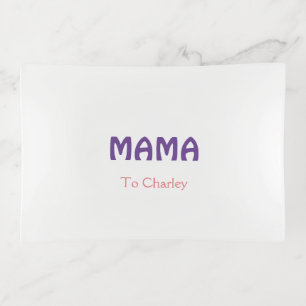 Mama happy mothers retro purple add name text vint trinket tray