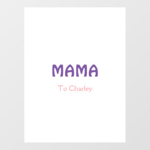 Mama happy mothers retro purple add name text vint wall decal
