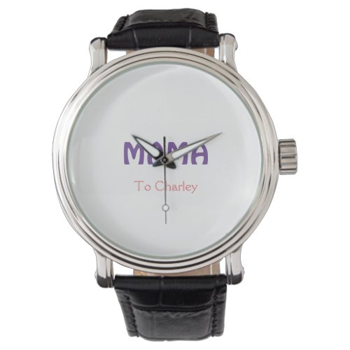Mama happy mothers retro purple add name text vint watch