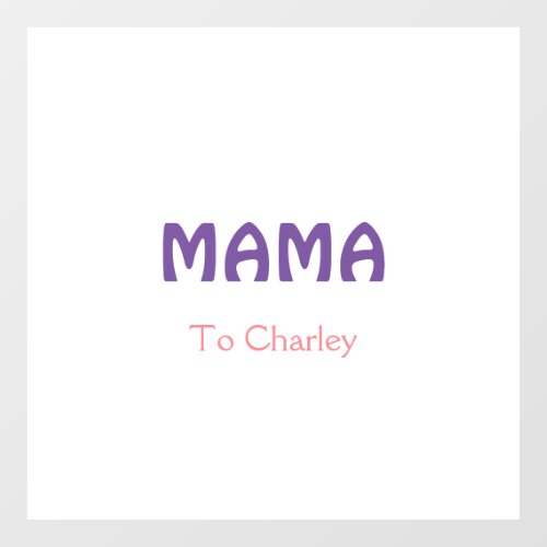 Mama happy mothers retro purple add name text vint window cling