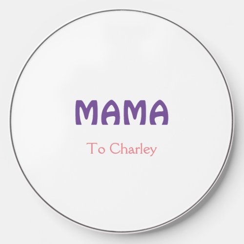 Mama happy mothers retro purple add name text vint wireless charger 