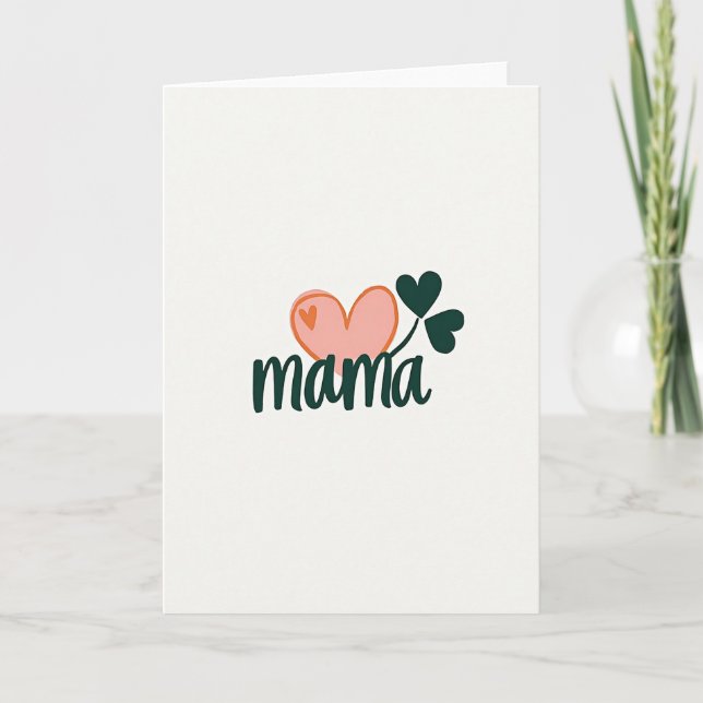 Mama Heart Clover Card (Front)