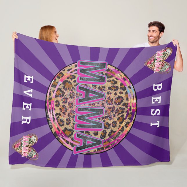 Mama Heart Customize Love Fleece Blanket (In Situ)