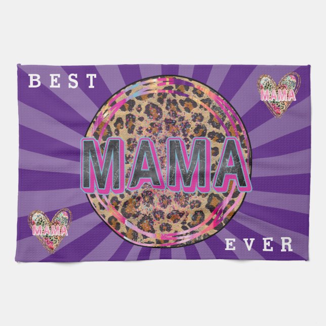 Mama Heart Customize Love Kitchen Towel (Horizontal)