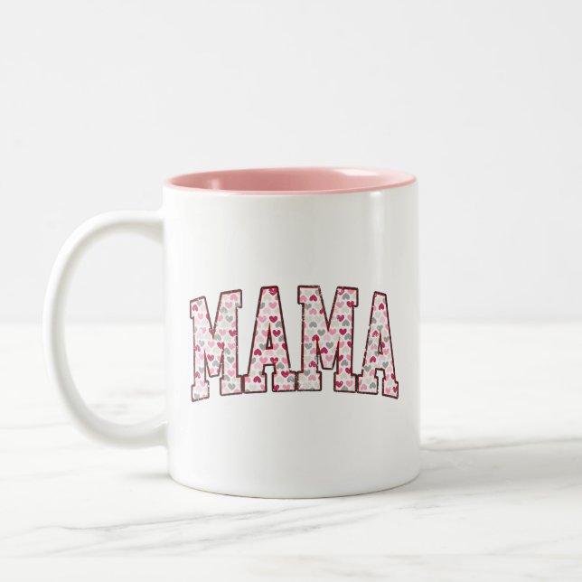Mama Heart Two-Tone Coffee Mug (Left)