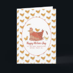 Mama Hen and Chicks Funny Mother's Day Card<br><div class="desc">Make your mama smile this year with this funny and adorable hand drawn hen and chicks Mother's Day card! Original artwork by Tiffany Duffy of a sweet mommy chicken peacefully nesting with her little chicks all around her surrounded by love. Card includes customizable text full of chicken puns. Keep them,...</div>