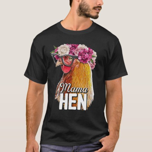 Mama Hen Floral Rhode Island Red Chicken Farmer Gi T_Shirt