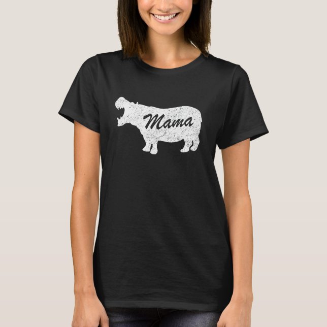 Mama Hippo Mom Mother Day Shirt Mom Hippo T Shirt  (Front)