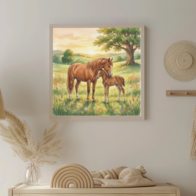 Mama Horse and Foal Nursery Poster (Creator Uploaded)