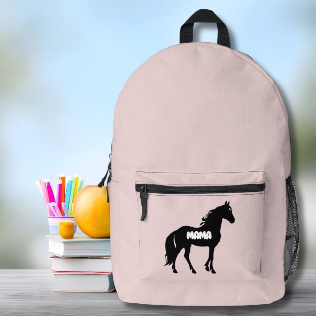 Mama Horse Blush Pink Elegant Modern Printed Backpack (Creator Uploaded)