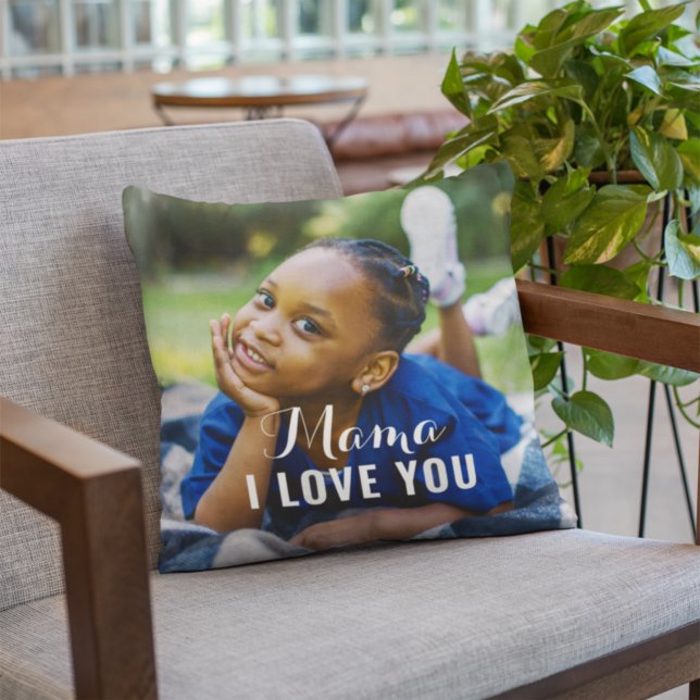 Mama I Love You Photo Keepsake Throw Pillow (Creator Uploaded)