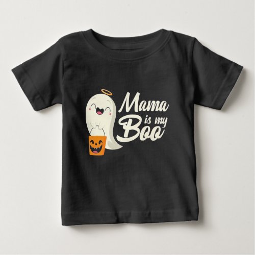 Mama Is My Boo Kids Babys First Halloween Baby T_Shirt