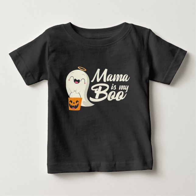 Mama Is My Boo Kids Baby's First Halloween Baby T-Shirt (Front)