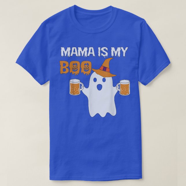 Mama is my boo Kids spooky season Pumpkin funny ha T-Shirt (Design Front)