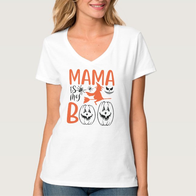 Mama Is My Boo Spooky Mom T-Shirt (Front)