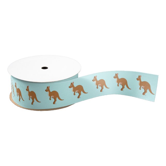Mama Kangaroo and Baby 1.5 In. Grosgrain Ribbon (Spool)