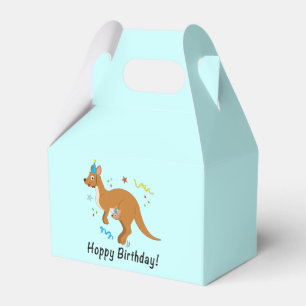 Mama Kangaroo and Baby in Birthday Hats Favor Boxes