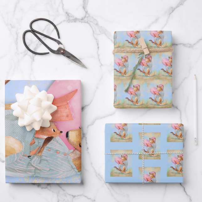 Mama Kangaroo with Joey Wrapping Paper Sheets (Front)