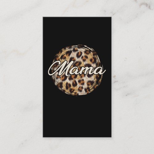 Mama Leopard Cheetah Print Cute Cat Business Card
