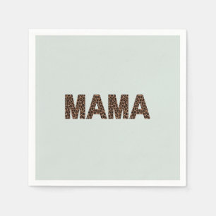 'Mama' Leopard Design Soft Eucalyptus Mist Napkins
