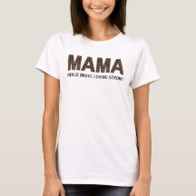 MAMA Leopard Print Personalized Text White T-shirt