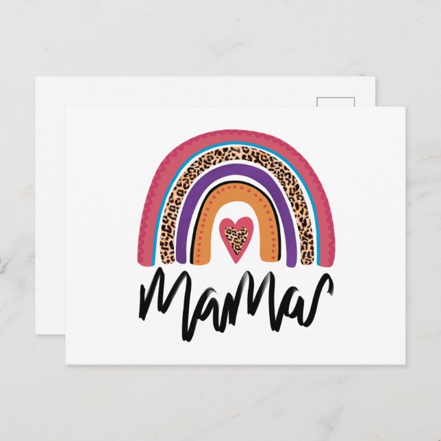 Mama Leopard Rainbow Postcard (Front/Back)