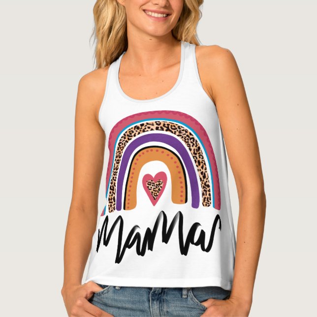 Mama Leopard Rainbow Tank Top (Front)