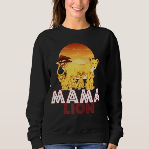 Mama Lion _ Big Cat Family Mother Children Tee Lon