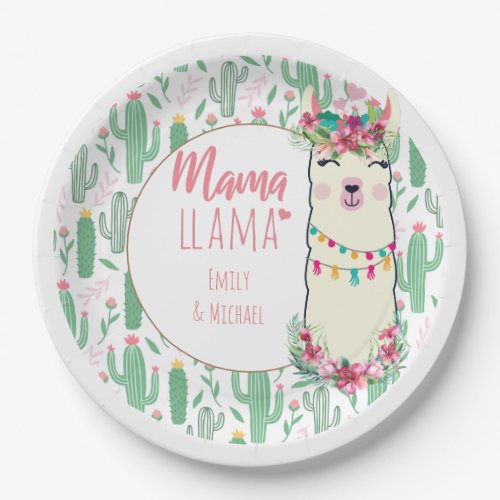Mama Llama Fiesta Baby Girl Shower Partyware Paper Plates