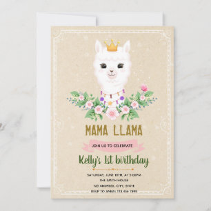 Mama llama invitation