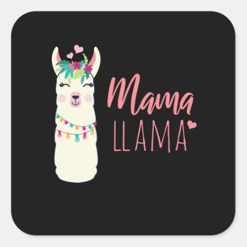 Mama Llama Kawaii Alpaca Gift for Mom Square Sticker