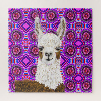 Mama Llama Living In Purple Jigsaw Puzzle