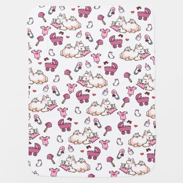 Mama Llama Madness Receiving Blanket (Front)