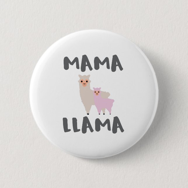 Mama Llama Mom Button (Front)