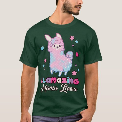 Mama Llama Mom of the Birthday Girl Llamazing Momm T_Shirt