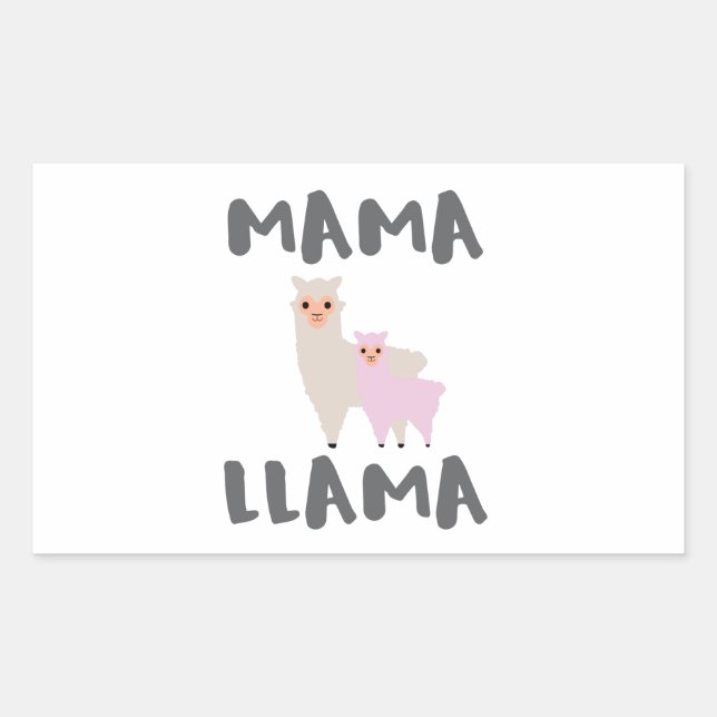 Mama Llama Mom Rectangular Sticker (Front)
