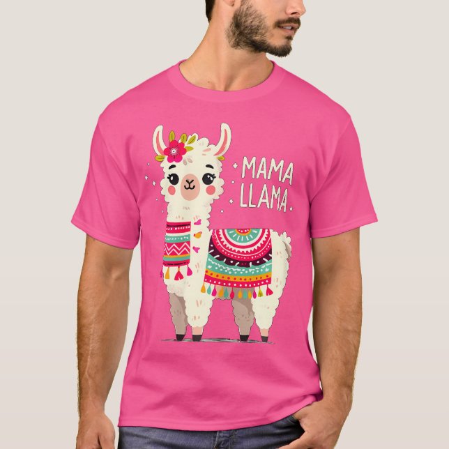Mama Llama Mother'S Day Birthday Party Mom Alpaca  T-Shirt (Front)