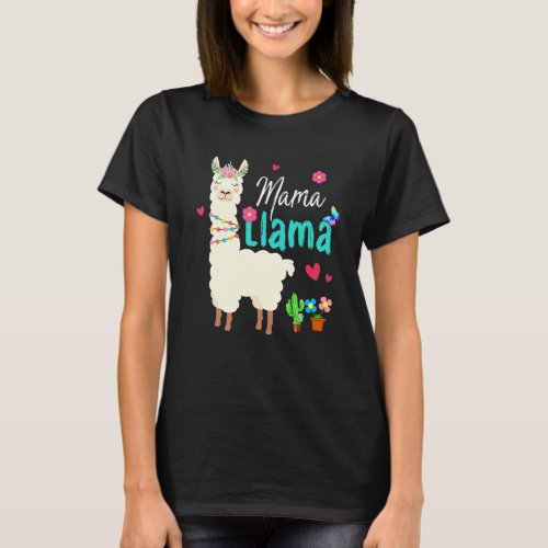 Mama Llama Mothers Day Women Mom Birthday T_Shirt