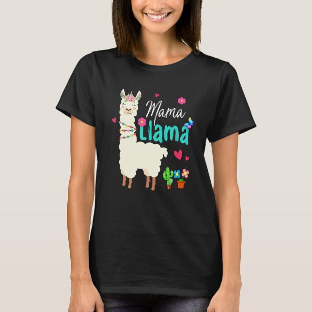 Mama Llama Mother's Day Women Mom Birthday T-Shirt (Front)