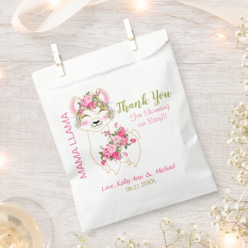 Mama Llama _ Pink Floral Favor Bag