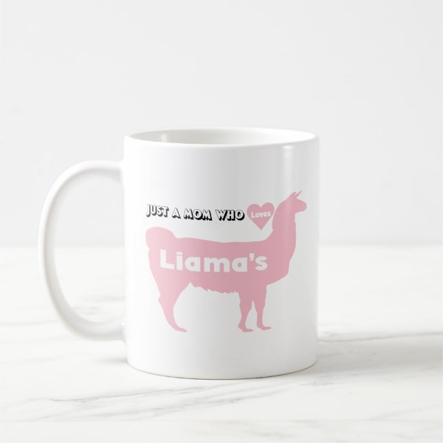 Mama Llama pink mom loves liama Coffee Mug (Left)