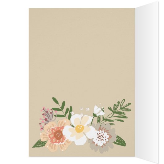 Mama Llama with baby llama & flowers card (Inside (Left))