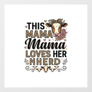 Mama Loves Her Herd Vintage Cow Mom Shirt Design_1 Floor Decals