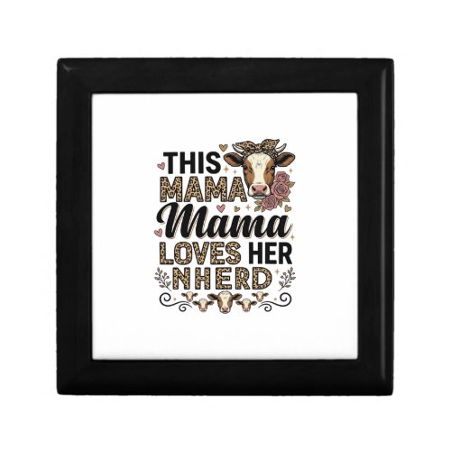 Mama Loves Her Herd Vintage Cow Mom Shirt Design_1 Gift Box