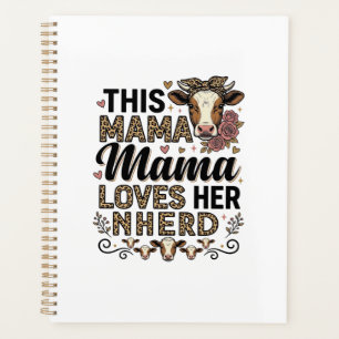 Mama Loves Her Herd Vintage Cow Mom Shirt Design_1 Planner