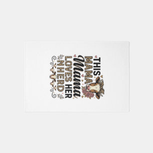Mama Loves Her Herd Vintage Cow Mom Shirt Design_1 Rug