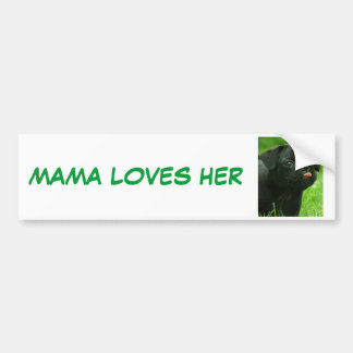 MAMA LOVES HER PUGS BUMPER STICKER