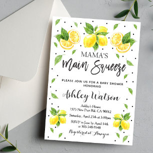 Mama Main Squeeze Lemon Baby Shower Invitation