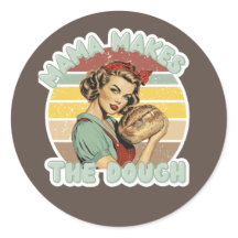 Mama Makes The Dough Bread Bag Sticker